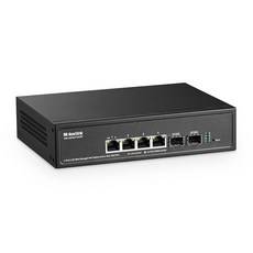 MokerLink 4 포트 2.5G POE 사이즈 슬롯 SFP+ 쉬운 스위치 관리 IEEE8023af/at 메탈 네트워크 2개 78W 스위치 10G 미니 웹 팬리스, 4x2.5G POE + 2x10G SFP Managed