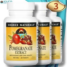 소스내추럴스 석류 추출물 500mg 60정, 3개