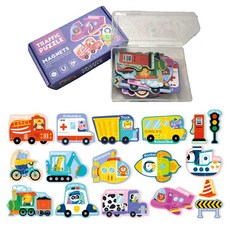 아리몰 탈것 아기 두조각 자석퍼즐, 30피스, 1세트