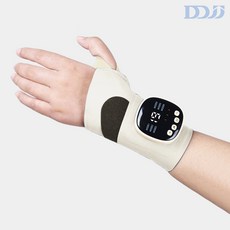 DDJJ 저주파 손목마사지기 ems 무선 손목안마 온열찜질기 충전식, 베이지