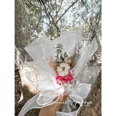 small forest 微森林 乾燥花花束, 粉色蝴蝶(不含燈串提袋)