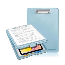 LifeSelect 資料夾板帶收納盒 強力夾板 硬盒 多色可選, 顏色隨機出貨, 1個