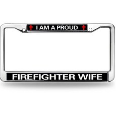 Proud Firefighter Wife 쉬운 설치 번호판 프레임 소방관 애호가, 2026-03-MY001-333