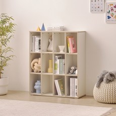 아이방 감성 교구 정리 수납 책장 3단 80cm P0000BRA, 크림화이트