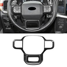 BLAKAYA 포드 F150 2021-2025 F250 F350 2023-2025 익스페디션 2022-2025 리얼 탄소 섬유 스티어링 휠 버튼 커버 내부 장식 트림 액세서리와