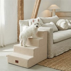 EHEYCIGA 직각형 강아지 계단 논슬립 소형견 중형견용 애견계단, 1개, 베이지색