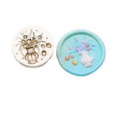 초대장 실링 스탬프 교체형 헤드 연꽃 1개 25mm, 08