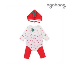 아가방 보리보리 딸기바디수트세트모자RED_01Q11755293 142610