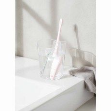 STC 투명 칫솔꽂이 양치컵 세트 욕실 칫솔 거치대 욕실 정리용품, 클리어