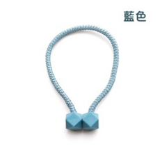 米色窗簾配件, 藍色, 3件