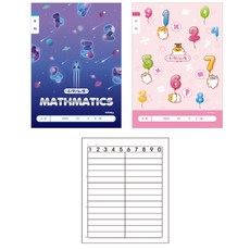 아이비스 초등노트 1-2 수학공책 24매 14줄 제본 초등준비노트, 남_랜덤1개