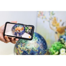 藍星地球儀 12吋 LED多功能AR地球儀 三段觸控 夜光型 金屬底座 MS-253 台灣製造