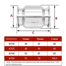 304 스테인리스 스틸 진공 체크 밸브 KF16 단방향 펌프, 01 회색