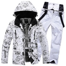 스노우보드 복 남자여자공용 방수 방풍 야외 남여공용 보드, 화이트잉크워시+화이트, 1개