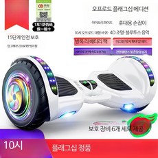 미니 전동 균형 자전거 스마트 전기바이크 성인용 출퇴근 휴대용 바이크, 10 화이트 오프로드 플래그십(앱), 36V, 1개, 10인치 화이트 APP 보호 발광휠