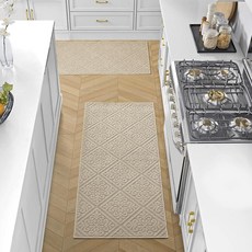 Laura Ashley 하이 로우 터프트 66 x 152.4cm(26 x 60인치) 세탁 가능한 미끄럼 방지 러너 러그 - Berber Austell 단색, Austell Solid Berber