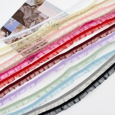 (인형소품) 리리안 15mm 스판 셔링 오간자레이스 탄력셔링레이스, 1개, 레드