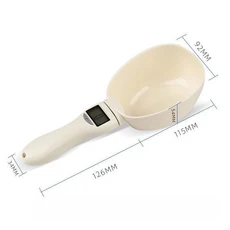 1개 가정용 애완동물 전자 계량 스푼 영양 미니 보조식품 강아지 사료 급여 안전 소재, 01 beige-1pcs