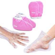 뉴 로드 손발용 파라핀 미트 일회용 손 및 발 라이너 핫 스파 페디 준비 장갑 핑크, Pink