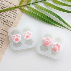 뽀짝냥발바닥몰드 레진아트실리콘몰드 실리콘 몰드 레진 아트 쪼만한마을, #하트발바닥(M-274)