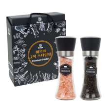 [명절선물/답례품] 프리미엄 그라인더(핑크솔트 + 흑후추) 선물 10개, 10세트, 270g