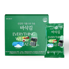 우잇 짜지않은 건강한 조미 어린이 바삭김 유기농 해바라기유 국내산 참기름 천일염 무첨가, 1개, 18g