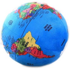 지구본 모던 생일 클래식 글로브 시뮬레이션 플러시 토이 지리 지식 학습 도우미 세계 지도구 색상 파랑 크기 30cm