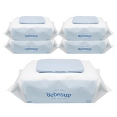 베베숲 모이스처 유아용 물티슈 80매 캡형, 380g, 80개입, 5개