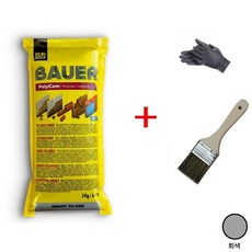 원씰 바우어 폴리머 시멘트 2Kg (바로 사용하는 접착시멘트) 색상선택 + 붓 장갑 증정, 1개, 회색