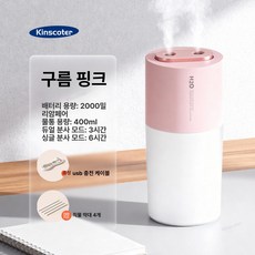 무선 공기 듀얼 노즐 대용량 탁상용 차량용 충전식 USB 가습, 모델 B 핑크, 기본 모델명/품번