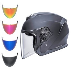 기어러스 오토바이 헬멧 ZX 초경량 스쿠터 헬멧 오픈페이스 헬멧 오토바이용품 배달대행 초경량헬멧, 스모크 쉴드