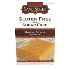 상 수크르 프리 및 무설탕 클래식 블론디 브라우니 믹스 Sans Sucre Gluten Free and Sugar Free Classic Blondie Brownie Mix, N/A, 16온스(1팩), 1개