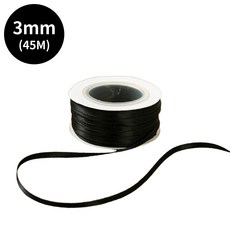 얇은 공단 리본 3mm 리본끈 선물포장 헤어핀 만들기 DIY, 1개, 45m, 01. 블랙