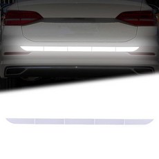 [ 675697 ] 블랙야 반사 후면 범퍼 스티커 자동차 트렁크 스트립 다이아몬드 등급 야간 가시성 경고 테이프 (6개 실버), 실버