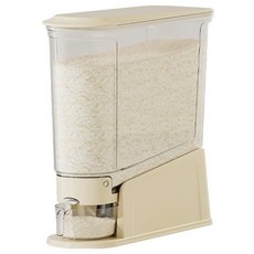 YEAAYE 틈새형 원터치 쌀통, 1개, 크림 화이트