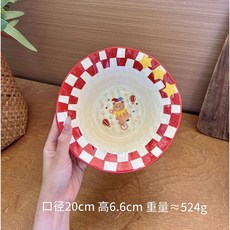 童話風格陶瓷碗 沙拉碗 麵食碗 20cm大容量, 馬戲團-沙拉碗【30個/箱】控價：33., 1個