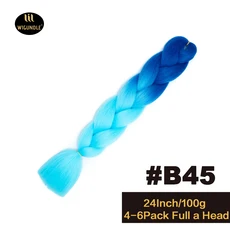 긴 보라색 24인치 점보 브레이드 익스텐션스 합성 브레이딩 헤어 아프로 옴브레 컬러 카네칼론 헤어 어린이, 01 24인치, 01 1개/묶음, 35 B45