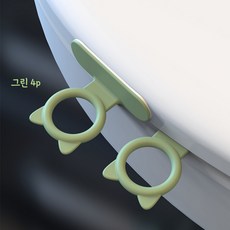 모소가 고양이모양 다용도 변기 커버 손잡이, 그린4p, 1세트
