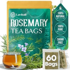 Lavitali 밀크 씨슬 티백 | 60백 100% 순수 허브 티 | 카페인 프리 항산화 성분이 풍부하며 친환경 필터 백 | 데일리 천연 식물 핫 또는 아이스 허브 주입, 로즈마리