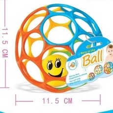 新生兒 手抓洞洞球 搖鈴軟球 牙膠磨牙 安撫玩具, 1個, 笑臉帶鈴軟膠球, 笑臉帶鈴
