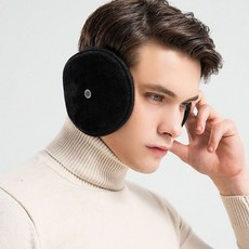 귀마개 남녀공용 야외 달리기 등산 겨울 방한 귀덮개 귀도리, 블랙