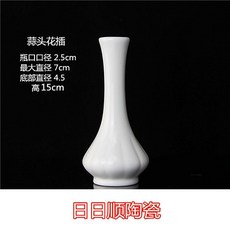 細口陶瓷花瓶，適用於乾燥花、水培、滿天星，小清新風格，適用於酒店、餐館、餐桌、衛生間, 蒜頭花插