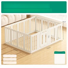 강아지 릴 가림막 확장형 펜스 투명 대형, 1개, 60 울타리 16개 울타리 152x122cm