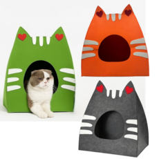 고양이 하우스 부직포 숨숨집 접이식 하우스 (대형/7kg까지), 1개, 그레이