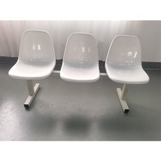 웨이팅의자 레트로 대기 체어 버스정류장 관람석 등받이, 화이트 3인용