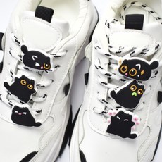 검은 고양이 운동화 슈참 신발꾸미기 클립형