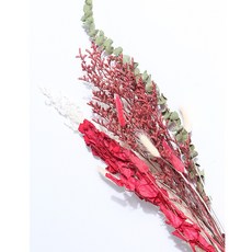 화연양화 크리스마스 장식 소품 프리저브드 드라이플라워 꽃조합, 02 미스티 레드 조합
