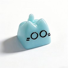 개인화 된 카드 사랑 쿠키 새끼 고양이 테마 Keycap Esc 버튼 DIY 큰 눈 만화 검은 고양이 괴물 3 차원 Keycap, 104H, 하늘색