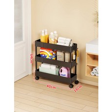 Maudass 12cm 초슬림 욕실 수납 선반 좁은 공간용 미니 정리, 1단, 블랙 18cm 3단