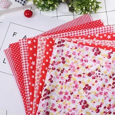 7PCS 2525cm 사각형 코 튼 공예 패브릭 옷감 DIY 번들 패치 워크 퀼트 바느질 Scrapbooking Artcraft에 대, 7PCS of 25x25cm, 01 PW04 Red